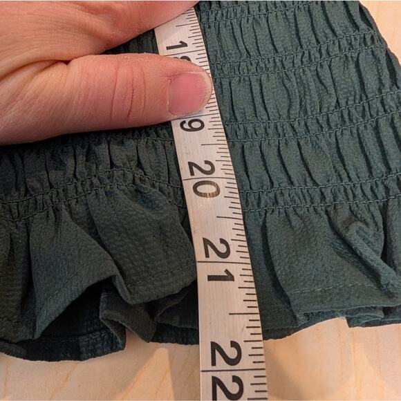 Madewell Green Smocked Square Neck Blouse Long Sleeve Women’s Large NWT - Picture 8 of 10